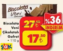 BİSCOLATA VENİ ÇİKOLATALI GOFRET 110 G